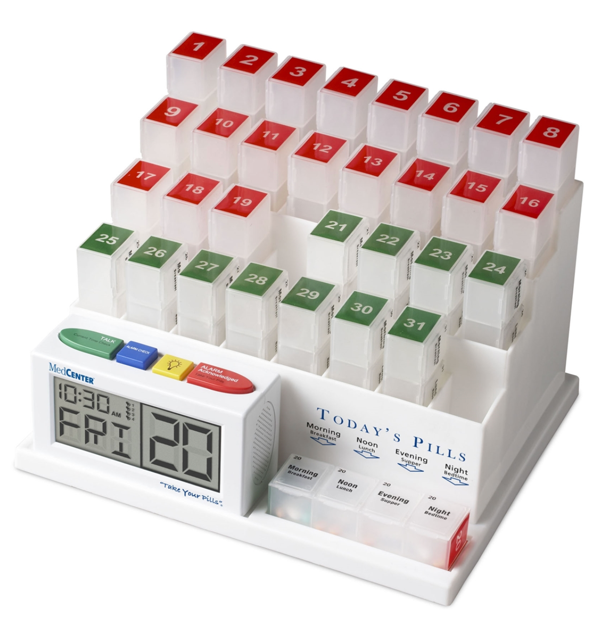 MedCenter 31 Day Pill Organizer with Reminder System